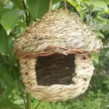 Handwoven Straw Birdhouse